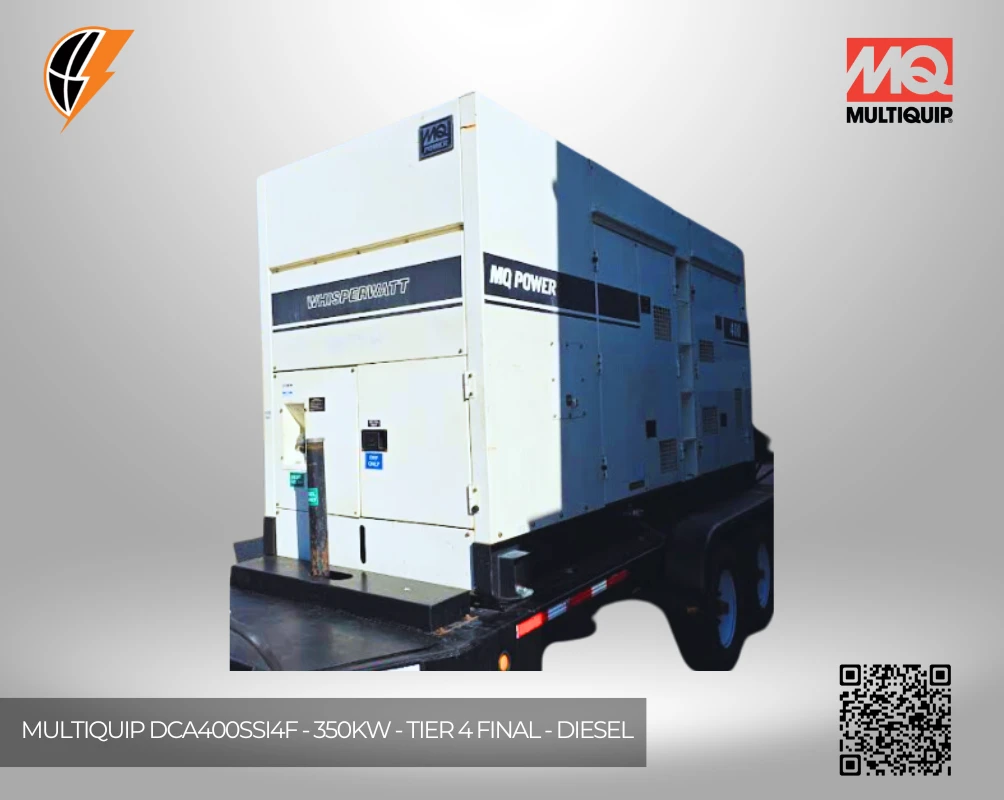 Multiquip DCA400SSI4F 350kW Tier 4 Final CARB compliant diesel rental generator